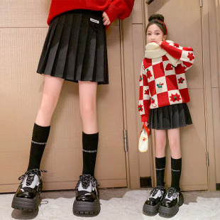 JK Style Girl's Autumn and Winter Stylish Pleated Skirt Thickened Skirt 2022 Children's Clothing Girl's A- Line Skirt Skirt Children's Skirt
