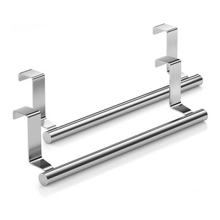 25cm punch-free door towel hook rack stainless steel towel bathroom door upper back towel bar kitchen style