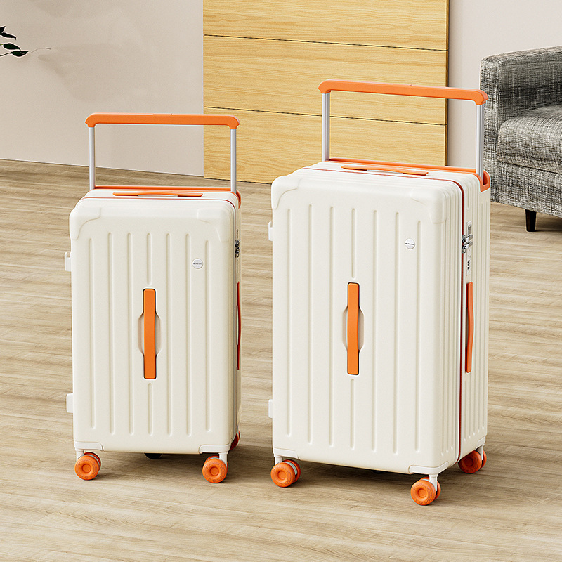 2025 New Model Wide-Handle Suitcase with Front Opening, Large Capacity Carry-On Luggage, Silent Universal Wheels, Password Lock, Unisex