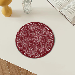 Rose Holiday Waterproof and Oil-proof Double-sided Heat Insulation Pad for Dining Table High-grade Household High-temperature Anti-scalding Cup Pad Bowl Pot Pad