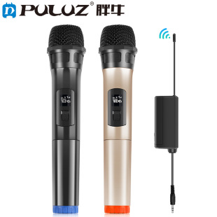 PULUZ Fat Cow UHF беспроводной микрофон с подвижной катушкой со светодиодным экраном для конференций компьютер микрофон в реальном времени