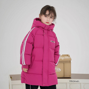 Boys' winter cotton-padded clothes thickened children's clothing 2024 new children's cotton-padded jacket long girls down cotton-padded jacket coat