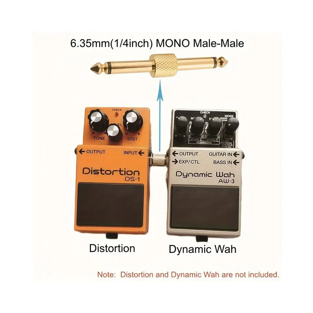 Guitar Pedal Connector 6.35/6.35 Effector Conversion Connector Linear/Cylindrical