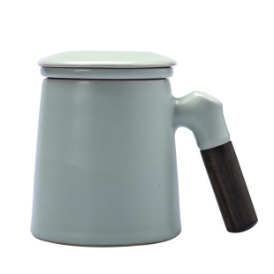 Ru kiln open Bubble Cup personal cup office ceramic cup tea separation mug conference Cup