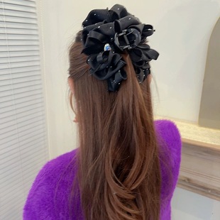 Gipsophila Feather Clip Women's High-end 2024 New Large Hairpin Back Head Shark Clip Hairpin Headwear