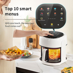 Cross-border 110V Air fryer Air fryer household visual touch screen large capacity multi-functional intelligent electric fryer