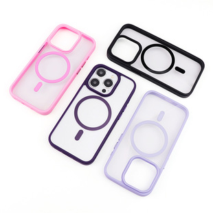 Suitable for Apple 15promax Simple Sand Mobile Phone Case Magnetic Absorbing Case Thickened Anti-drop iPhone14 Anti-scratch Protective Case 13
