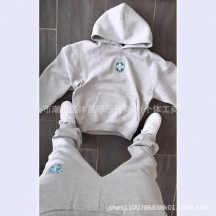Trendy Distinctive Street Fashion Printed Pullover Hoodie Pants suit Long Sleeve Casual All-match Sweater Jacket