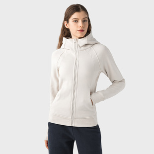 A generation of autumn and winter New plus velvet hooded zipper sports coat women's leisure outdoor sports fitness yoga clothing