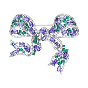 Korean Style Heavy Industry Crystal Butterfly Brooch Full Zircon All-Match Corsage Light Luxury Elegant Coat Accessories Teacher's Day Gift