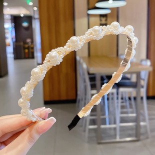 Children's headband female summer Mori fairy headband baby Pearl hair bundle 2023 new non-tight hair clip headdress