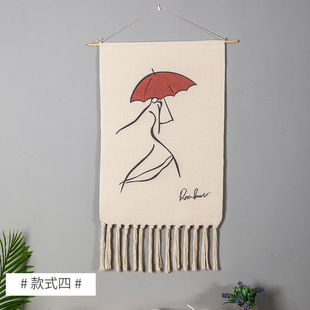 Student dormitory background cloth ins cloth hand-woven printed Net red bedroom hanging cloth decorative cover woven tapestry