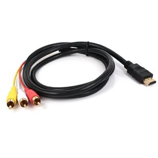 HDMI to AV HDMI to 3RCA Red Yellow White Color Difference Cable Audio Video Cable HDMI TO 3RCA Cable