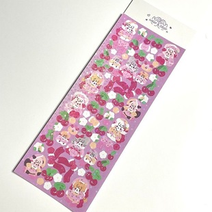 South Korea ins cute cartoon decorative laser sticker INS goo card decorative sticker PET bottom seamless sticker