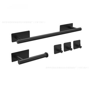 Cross-Border Stainless Steel Towel Rack Bathroom Storage Rack Bathroom Towel Bar Paper Towel Holder Hook Bathroom Accessories Set