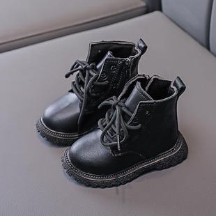 Wholesale children's warm martin boots 2024 spring and autumn new boys British style velvet short boots little girl boots