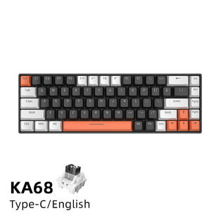 KA68 Кнопка проводная клавиатура Механическая голубая красная ось небольшой блокнот бесшумная ось