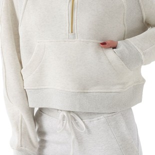 Sweatshirt Women's Autumn and Winter Warm Outdoor Sports Short Loose High Neck Jacket fleece-lined Thick Half Zipper Yoga Fitness Suit