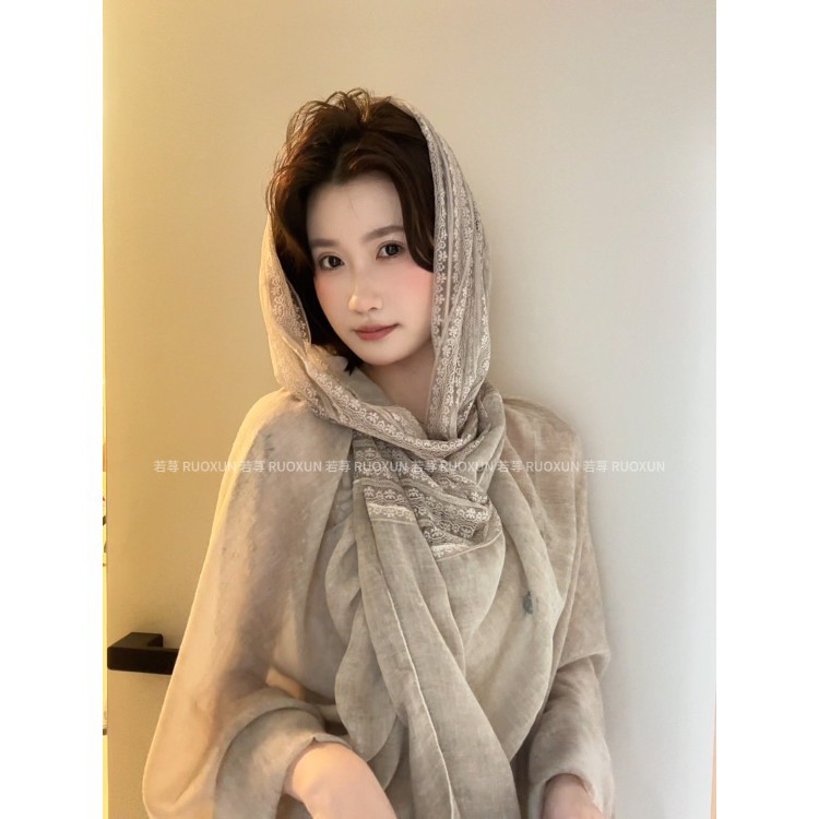 Ruoxun Travel and Vacation Style Sun Protection Shawl, Ethnic Style Vest, Versatile for Summer Outings, Trendy Sun Protection Shawl