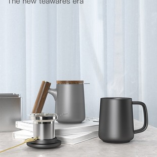 DHPO high-grade ceramic tea cup with stainless steel tea filter one cup dual-purpose large capacity coffee cup and tea cup