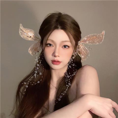 New Style Super Fairy Crystal Butterfly Wings Hairpin for Women, Atmospheric Photo Shoot Ancient Costume Accessory, Bridal Headwear, Girl Hair Clip
