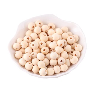 DIY Round Wood Beads Lotus Wood Loose Beads 6-50mm Wooden Round Beads Doll Accessories with Holes Wooden Pearls Log Color
