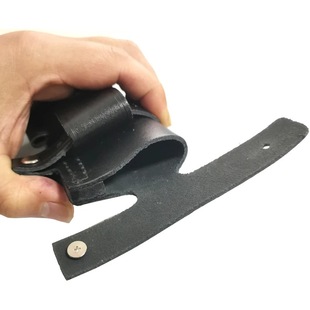 Outdoor tactical artificial leather straight belt sheath fixed knife and fork storage bag rack suitable for hiking and climbing survival waist cover