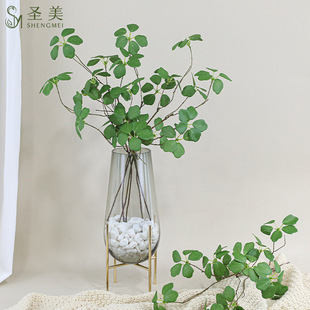 Artificial Guanyin Lotus Leaf Chinese Zen Rattan Green Planting Artificial Flower Simple Artificial Plant Flower Bundle Indoor Dried Flower Decoration