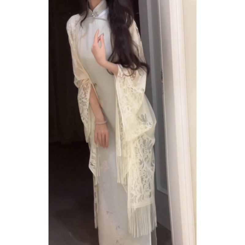New Chinese Style Retro Tassel Sun Protection Shawl for Women Summer New Style with Skirt and Thin Cardigan Jacket Breathable Blouse