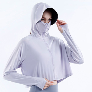 Solid Color Sunscreen Clothing Women's Summer Anti-UV Transparent Outdoor Breathable Thin Women's Coat Large Brim Loose Sunscreen Clothing