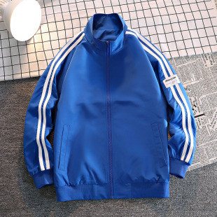 Two Bar Fried Street Jacket Men's Spring and Autumn Fashionable Collar Top Loose Youth Sports Style Unisex