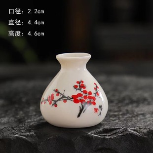Mini Ceramic Small Vase Ornaments Creative Desktop Flower-arrangement Hydroponic Decorations Hotel Supplies Dinner Plate Ornaments