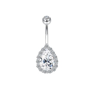 S925 Silver Navel Nail Water Drops Goddess Body Piercing Jewelry Navel Buckle Fashion Diamond Umbilical Ring Wholesale
