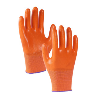 Labor protection gloves wear-resistant rubber gloves work durable PVC waterproof construction site construction steel full rubber gloves wholesale