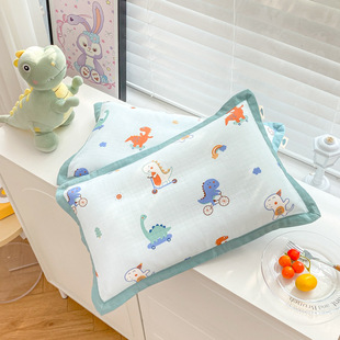 Strict selection of cotton double gauze children's pillowcase cotton breathable sweat-absorbent baby soft thin pillowcase