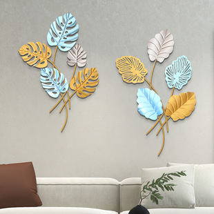 New Chinese-style Iron Three-dimensional Leaf Decoration Pendant Entrance Background Hanging Living Room Dining Room Wall Decoration Crafts