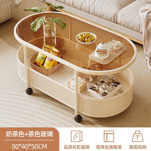 Cream Style Side Table Removable Small Apartment Corner Table Sofa Side Cabinet Simple Modern Coffee Table Snack Trolley
