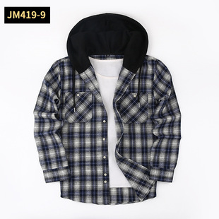 2024 New Arrival Long-Sleeved Plaid Shirt All-Match Puffy Handsome Hoodie Clothes Men's High-end Fashionable Top Men's Shirt