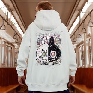 2024 Huapian Autumn and Winter New fleece-lined Thickened Sweatshirt Men's Fashion Brand Loose Plus Large Size Fashionable Jacket