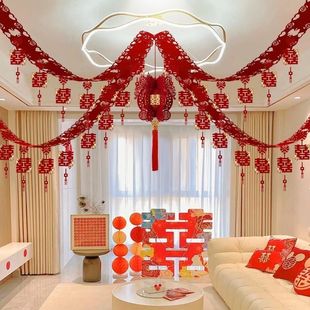 National tide flower wedding room layout living room flower room decoration wedding wedding man new house ceiling woman