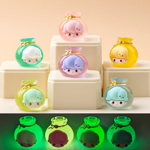 Luminous Transparent Small Fortune Bag Dimoo Cute Doll DIY Decorations Hanging Accessories Trendy Blind Bag Mini Small Ornaments
