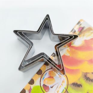 Stainless Steel Biscuit Mold Star Set Cake Baking Fruit Cutting Pressed Cookie Making Tools Fold Sugar Mold