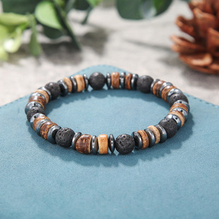 European and American punk style skull coconut shell irregular beaded bracelet wooden beads wooden chip stitching high sense elastic bracelet