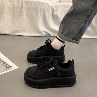Explosions Thick-soled White Shoes Women's Height Increased All-match Sneakers 2024 Spring and Autumn New Super Fire Loaf Casual sneaker