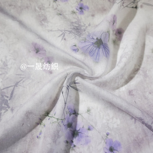 Tencel Ant Crepe Digital Direct Jet Printed Fabric New Chinese Semi-Transparent Linen Chinese Style Hanfu dress Fabric