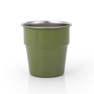 Outdoor folding 304 stainless steel water Cup portable mug picnic coffee cup camping equipment 300ML stacking Cup