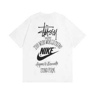 in stock original standard tide brand 2024 spring and summer new tide brand stu classic logo parade printing letters with short sleeves
