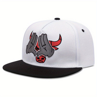 American embroidery hand bullfighting hip hop street dance hat European and American skateboard hat Flat Brim Hat sun hat