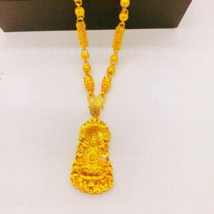 Латунные позолоченные Xiangyun Emperor Dragon Chain Мужские японские и корейские властные подвески Гуаньинь ювелирные украшения толстые цепи ожерелье оптом