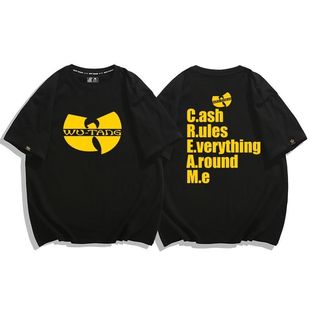 Футболки с короткими рукавами и принтом Wu Tang для мужчин и женщин, классическая одежда из чистого хлопка для боевых искусств в стиле хип-хоп, рэп
